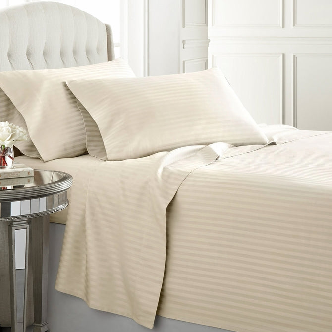 600 Thread Count Attached Waterbed Sheet Sets (Style: Stripe)