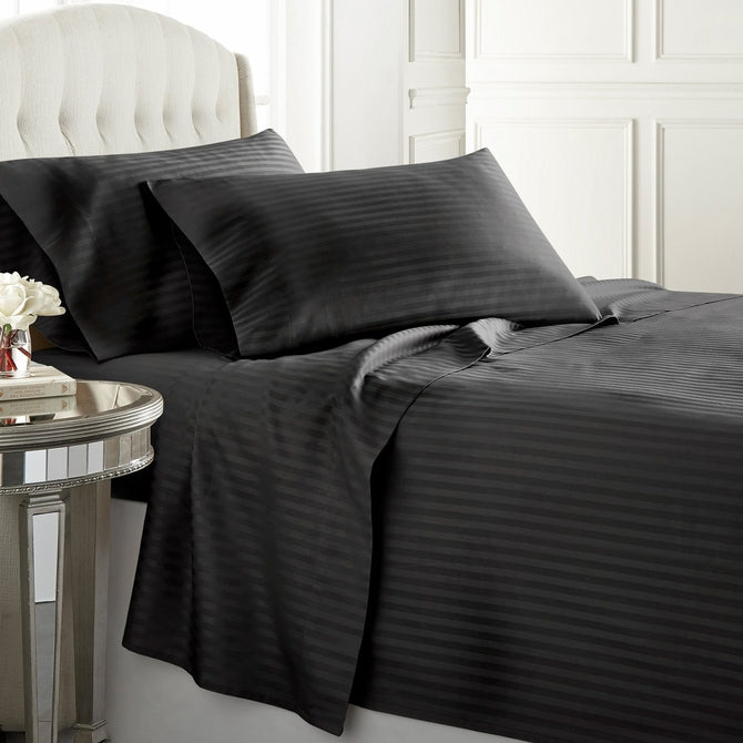 600TC 8PC Bed in a Bag with Down Alternative Comforter (Style: Stripe)