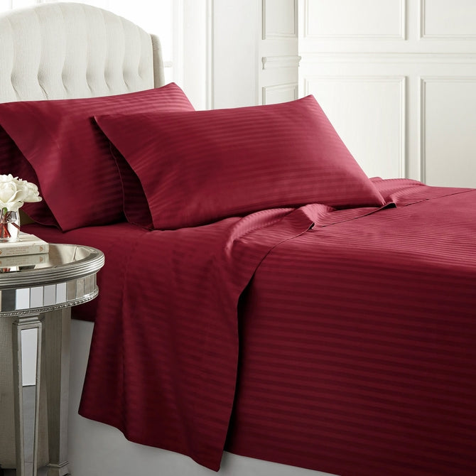 300TC 8PC Bed in a Bag with Down Alternative Comforter (Style: Stripe)