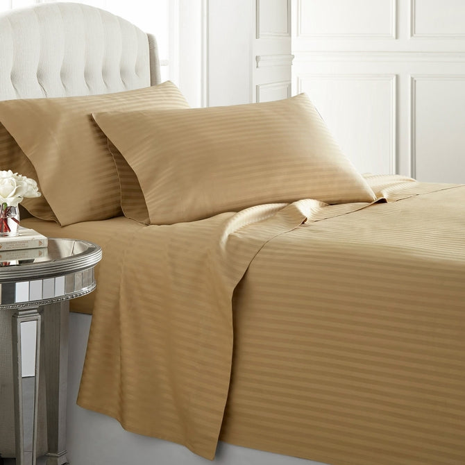 600TC 8PC Bed in a Bag with Down Alternative Comforter (Style: Stripe)