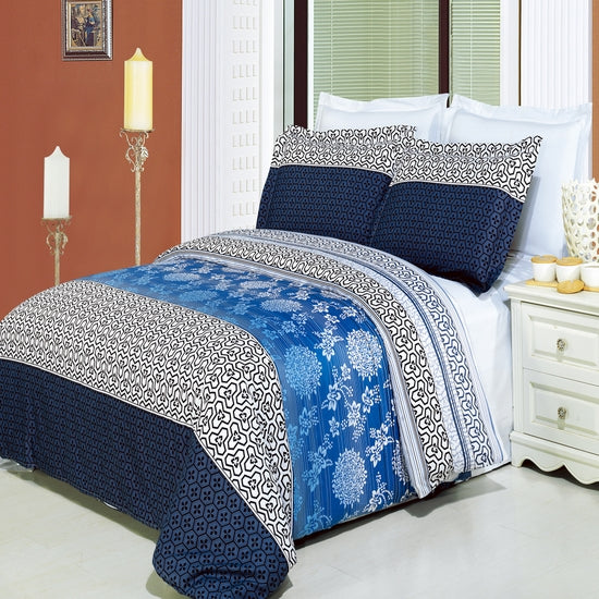 Lydia Printed 100% Cotton 3-Piece Duvet Cover Set