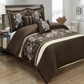 Myra Chocolate 5-Piece Duvet Cover Set Embroidered 100% Cotton