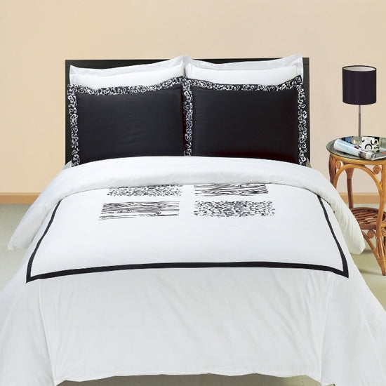 Burbank Embroidered 100% Cotton 3-Piece Duvet Cover Set