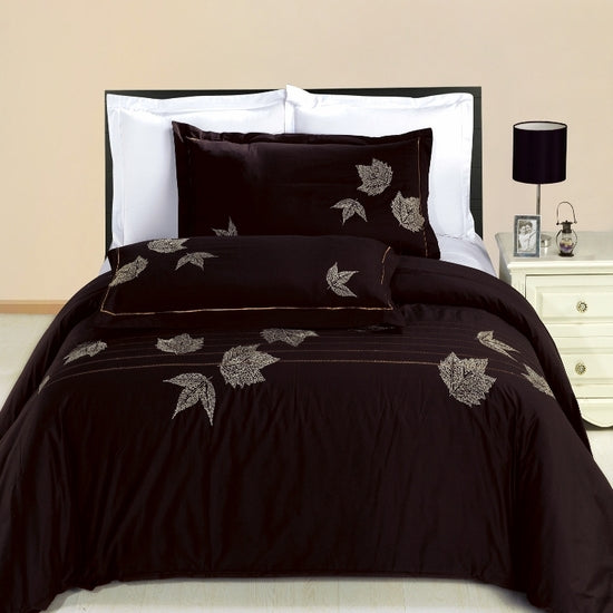 Newbury Embroidered 100% Cotton 3-Piece Duvet Cover Set
