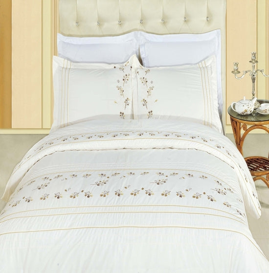 Tasneen Embroidered 100% Cotton 3-Piece Duvet Cover Set