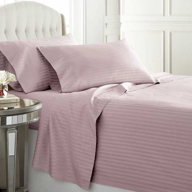 300TC 8PC Bed in a Bag with Down Alternative Comforter (Style: Stripe)