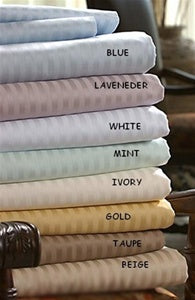 300TC Stripe 8PC Bed in a Bag Set with Goose Down Comforter