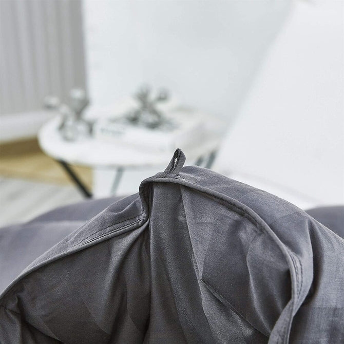 Luxurious Light Weight Goose Down Comforter Duvet, Exquisite Gray Stripe Design, 100% Egyptian Cotton Fabric, 750+ Fill Power, 50 oz Fill Weight