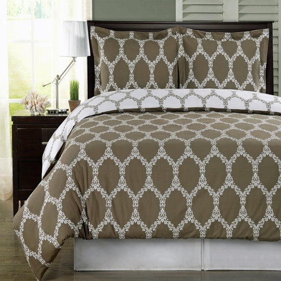Brooksfield Taupe 100% Egyptian Cotton Duvet Cover Set