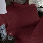 600TC 8PC Bed in a Bag with Down Alternative Comforter (Style: Stripe)