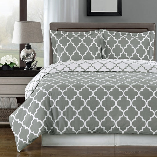 Meridian Gray 100% Egyptian Cotton Duvet Cover Set