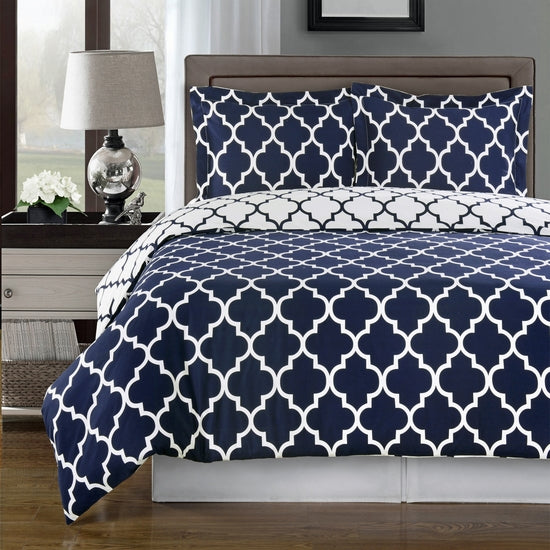 Meridian Navy 100% Egyptian Cotton Duvet Cover Set