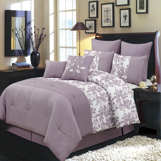 Bliss Purple Luxury 8-Piece Comforter Set