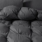 Luxurious All-Season Gray Pinch Pleat Goose Down Comforter Duvet Insert, Premium Pinch Pleat Design, 100% Down-Proof Cotton Cover, 750+ Fill Power, 60 - 80 oz. Fill Weight