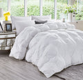 Luxurious All-Season Exquisite Pinch Pleat Design Goose Down Comforter Duvet, 750+ Fill Power, 100% Down-Proof Cotton Cover