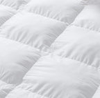 Luxurious Twin/Twin Extra Long Goose Down Alternative Comforter, 600 Thread Count 100% Egyptian Cotton Cover, 65 oz Fill Weight, 750 Fill Power, Twin/Twin XL, Solid White Color