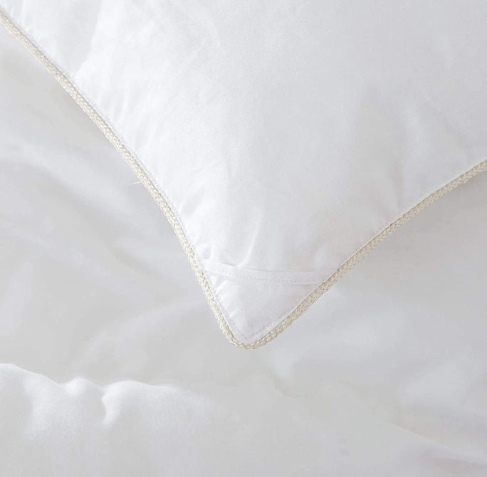 Luxurious Twin/Twin Extra Long Goose Down Alternative Comforter, 600 Thread Count 100% Egyptian Cotton Cover, 65 oz Fill Weight, 750 Fill Power, Twin/Twin XL, Solid White Color