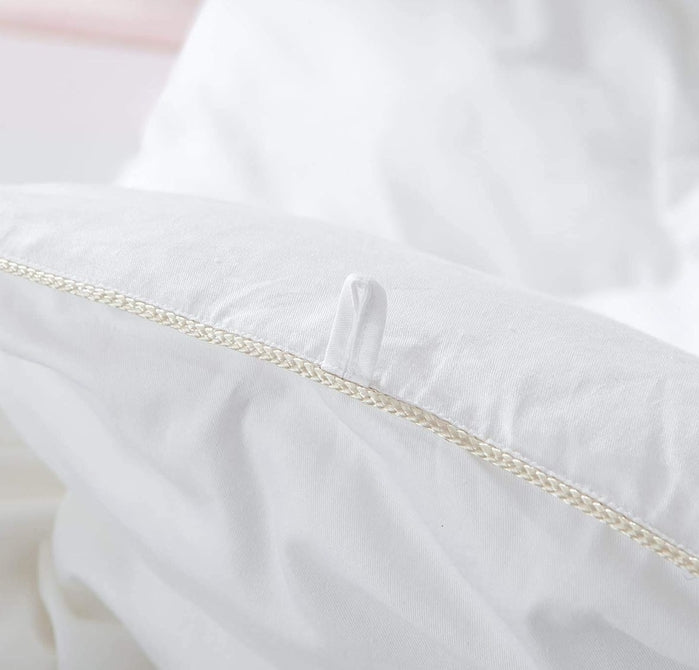 Luxurious Twin/Twin Extra Long Goose Down Alternative Comforter, 600 Thread Count 100% Egyptian Cotton Cover, 65 oz Fill Weight, 750 Fill Power, Twin/Twin XL, Solid White Color