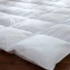 Luxury Goose Down Comforter 600-Thread-Count, BAFFLE BOX CONSTRUCTION, 100% Egyptian Cotton Solid White