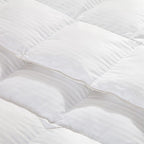 Oversize 500 Thread Count White STRIPE Down Comforter, BAFFLE BOX Construction