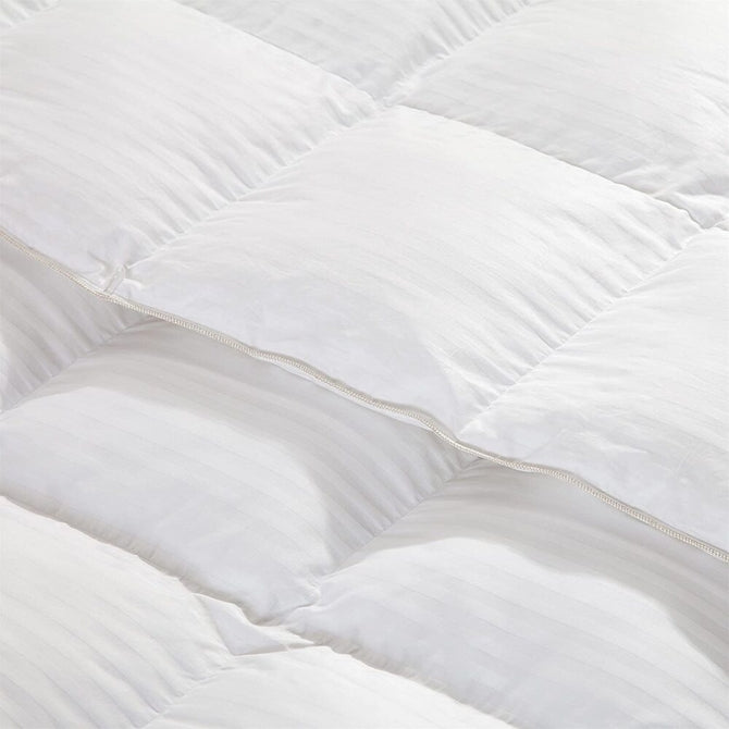 Oversize 500 Thread Count White STRIPE Down Comforter, BAFFLE BOX Construction